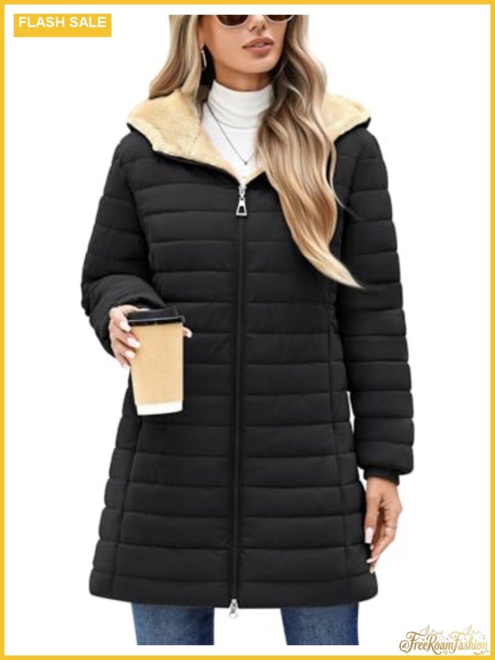 Fleece Lined Quilted Lightweight Hooded Puffer Jacket